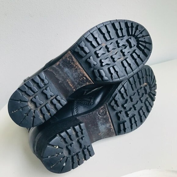 Alberto Fermani Black Leather Lace Up Buckles Combat Moto Boots Size US 6 EU 36 - Picture 7 of 8